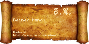 Beiner Manon névjegykártya